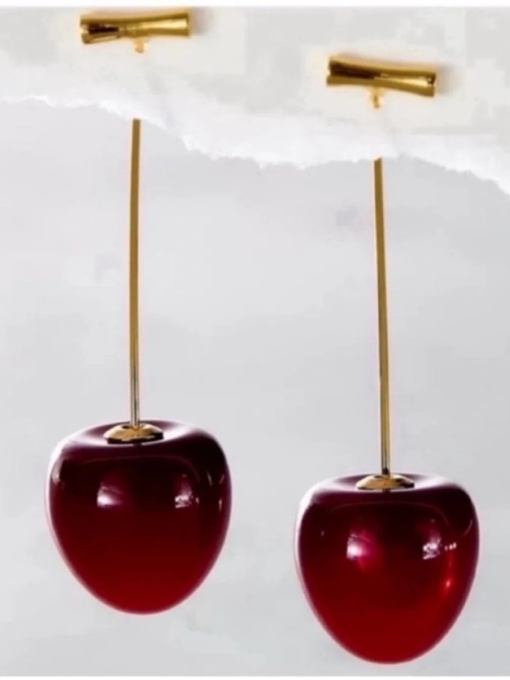 New! Free People Cherry Drop Earrings (1021) NWOT